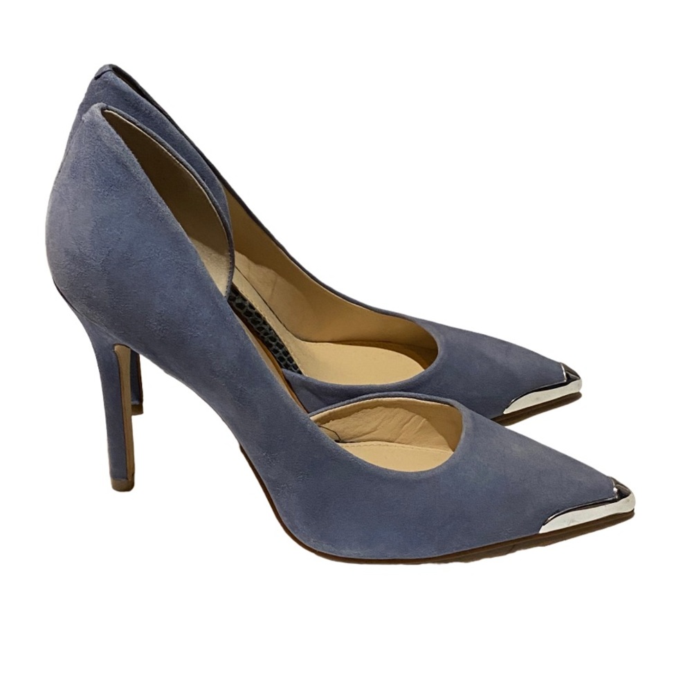 Guess blue suede point toe high heels size 8